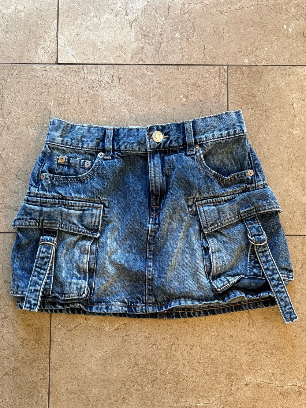 Aeropostale Denim Cargo Mini Skirt - Blue